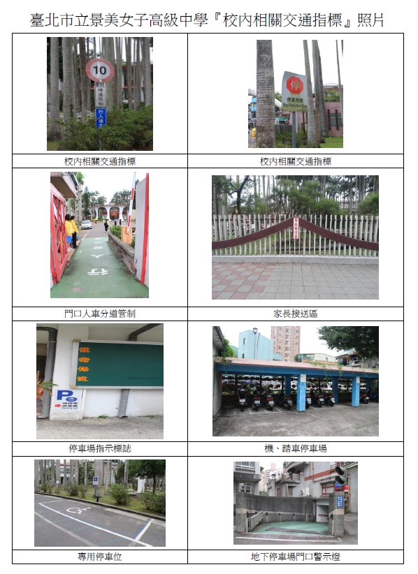 景美女中校園設置交通標誌相片